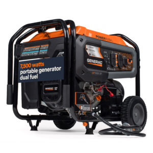 Generac Portable Generator, 7500W | Dual Fuel | With COsense