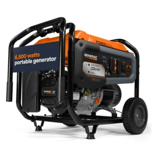 Generac Portable Generator, 6500W | Electric Start with COsense | 49ST/CSA